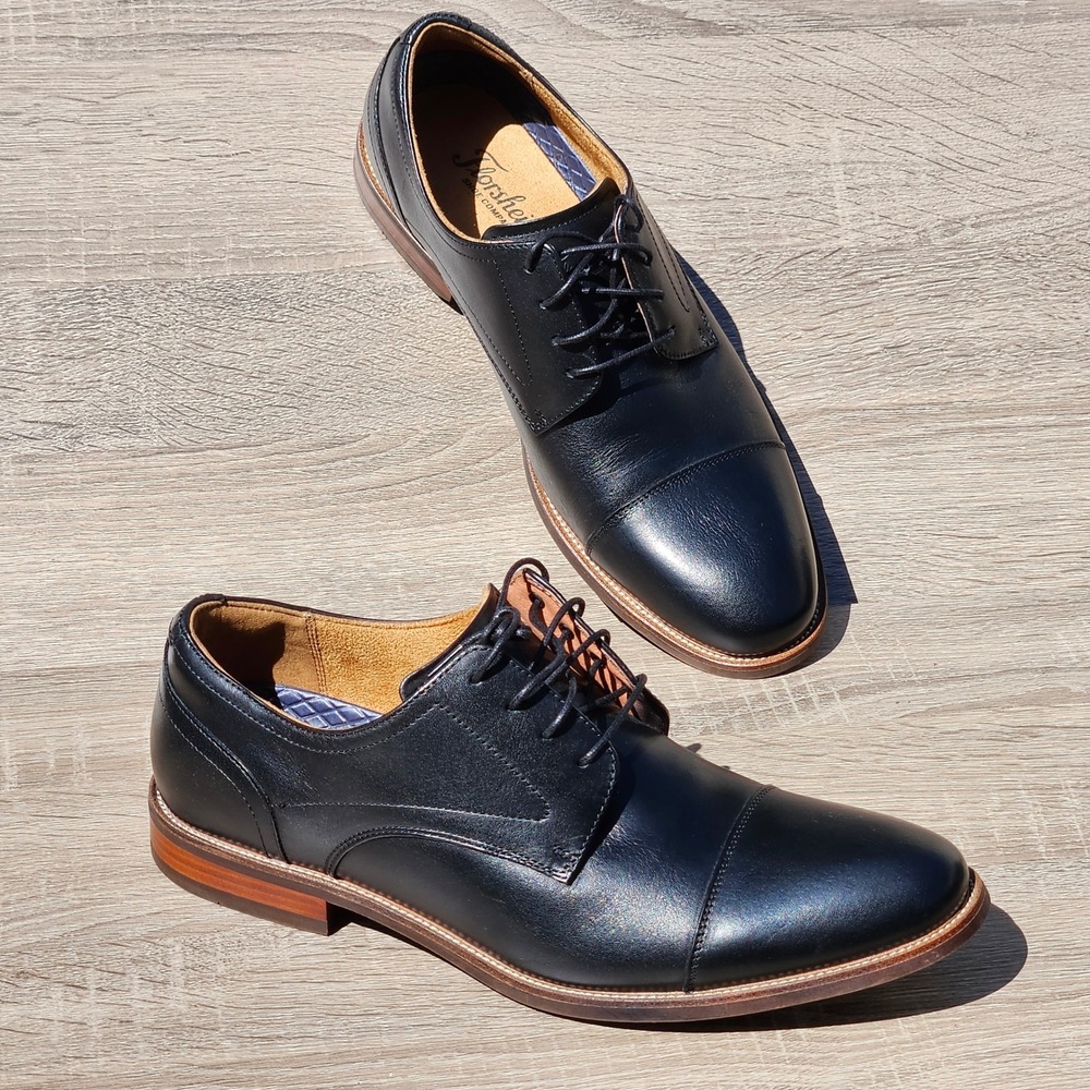Florsheim Mens Black Leather Cap Toe Oxford Dress Shoes‎ 13384NR-001 Size 9.5 M